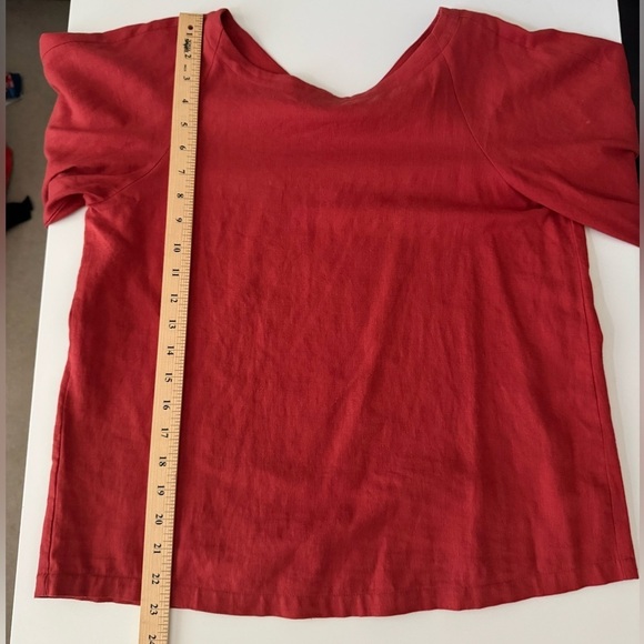 Loft Petites Linen Blend Puff Sleeve Blouse size Small Petite - Picture 8 of 8